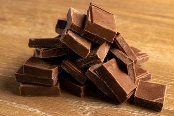 Pieces of chocolate.