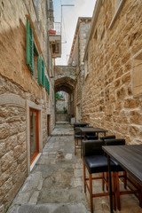 Croatia, city of Korcula - fragment of urban architecture