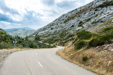 Winding asphalt road in Spain