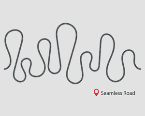 Fototapeta premium Seamless street and road vector template isolated on background.