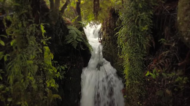 Beautiful waterfall and scenery in New Zealand
