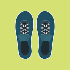 Athletic shoe vector sport icon footwear. Fashion sneaker top view clothing fit. Run boot accessory gym equipment