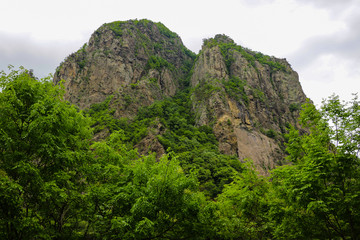 Landscape view from Transfagaras Highway, beautiful landscape of Romania. Selective focus