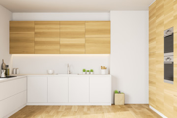 Stylish kitchen with white countertops