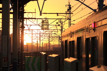 station in early evening 