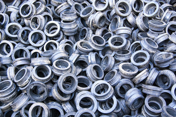 The texture of the iron Ring of iron