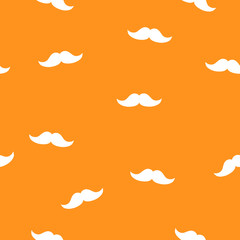 Moustache seamless pattern vector. Random icon isolated on white background
