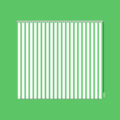 Jalousie window blind vector icon illustration. Curtain louver daylight shutter sign. Office room control sunlight flat interior frame