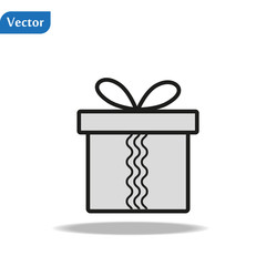 Birthday gift Christmas gift box with ribbon bow line art vector icon for apps and websites. eps10