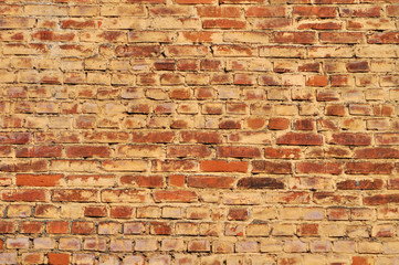 red or yellow brick wall.
