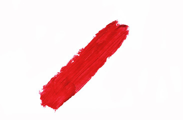 Photo of smear of red lipstick.