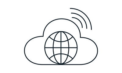 Internet cloud technology icon for global web connectivity