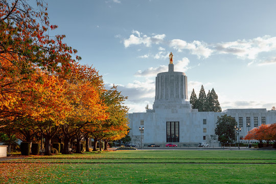 Oregon State Capitol State Park In Autumn Season