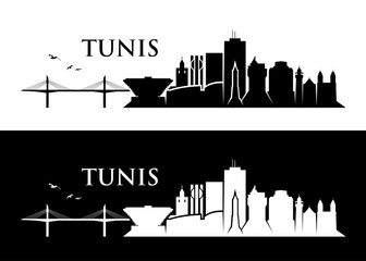 Tunis skyline - Tunisia - vector illustration