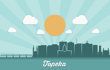 Topeka skyline - Kansas, United States of America, USA - vector illustration