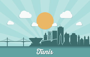 Tunis skyline - Tunisia - vector illustration