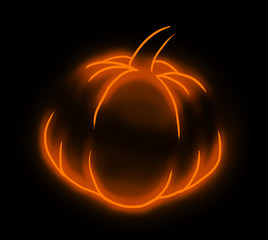 Halloween holiday orange pum[kin illustration for card on black background