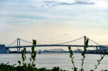 東京都港区竹芝から見た東京湾の景色