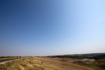 View of the village and a road.