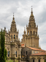 Fototapeta na wymiar Santiago de Compostela Cathedral in the Obradoiro square in Santiago de Compostela (Spain)