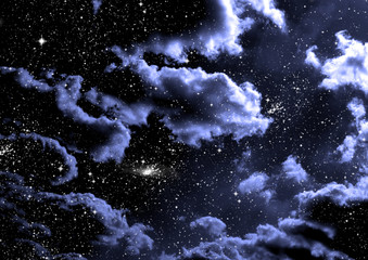 galaxy in a free space. 3D rendering