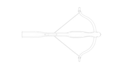 3d rendering of a crossbow isolated in white studio background
