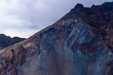 Texture of a mountain peak, near Sand Dunes at Nubra Valley, Diskit, Ladakh district, Jammu and Kashmir, India