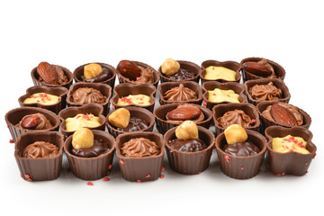 Mix of tasty chocolate candy collection.