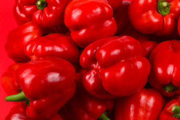 Fresh red bell pepper background.