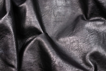 Black leather pattern. Top view.