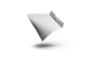 There is flying envelope for writing/letter on the white background.