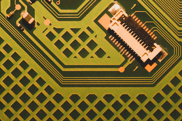 Electronic circuit board abstract background. computer motherboard close up. micro elements of...
