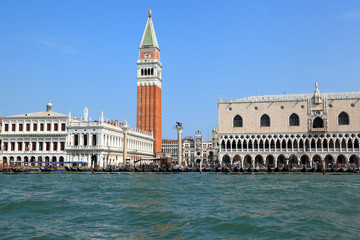 Fototapeta na wymiar Venice, Piazza San Marco as seen from the Lagoon - Italy