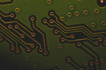 Electronic circuit board abstract background. computer motherboard close up. micro elements of...