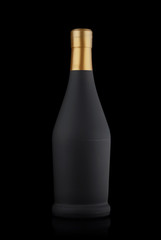 bottle of alcohol on a black background