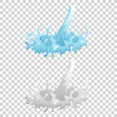 Water And Drop Icon - Blue wave and water splashe, wavy symbol of nature in motion vector Illustrations.