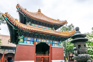Fototapeta premium Lama Temple (Yonghegong), temple and monastery of the Gelug school of Tibetan Buddhism located in Dongcheng District, Beijing, China