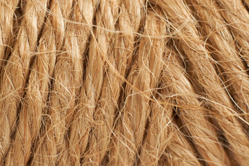 Photo bobbins with thread, rope close-up for texture or background.