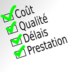 questionnaire coût qualité délais prestation