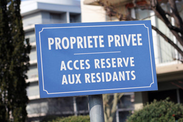 Obraz premium panneau propriété privée