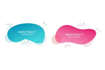 Set of abstract fluid graphic elements. Dynamical colored forms and line. Gradient abstract banners with flowing liquid shapes. Template for the design of a logo, flyer or presentation