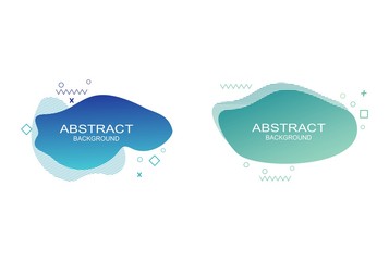 minimal liquid banner shape background set. Geometric gradients abstract banners with flowing liquid shapes. Template for the design of a logo, flyer or presentation background. Vector illustration