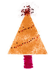 Stencil of a Christmas tree.