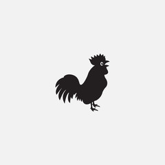 vector chicken silhouette isolated on white background