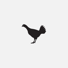vector chicken silhouette isolated on white background