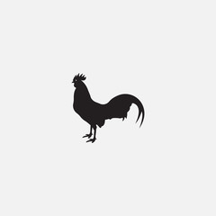 vector chicken silhouette isolated on white background