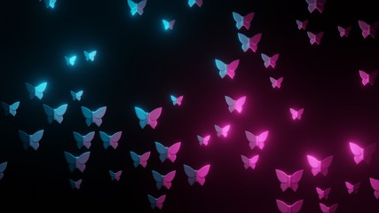 Butterfly abstract background with Blue and pink.