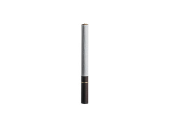 Closeup cigarette isolated on a white background , Black Filter. Brown Filter. Tobacco.