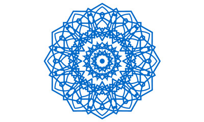 Isolated blue abstract vector snowflake pattern