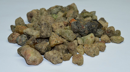 Emerald raw gemstones